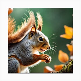 Squirrel In Autumn 1 Canvas Print