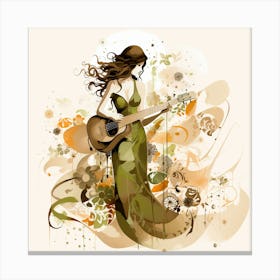 Girl With Guitar 1 Canvas Print