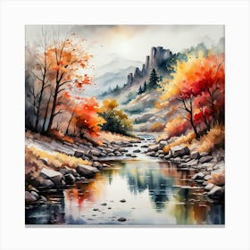 Autumn River 1 Canvas Print