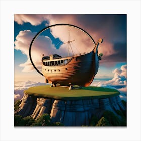 A Breathtakingly Detailed And Vibrant 3D Render Of Noah's Ark 3 Canvas Print