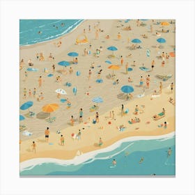 Illustration Of A Beach Scene 8 Canvas Print