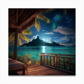 Night In Bora Bora Canvas Print