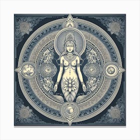 Lilith Sri Yantra With Intention Of Enlightenment, Spiritual Power, Wealth, Harmony, Peace 1 Canvas Print