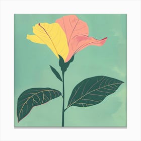 Moonflower Square Flower Illustration Canvas Print