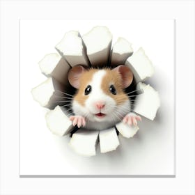 Hamster Peeking Out Of Hole 1 Canvas Print