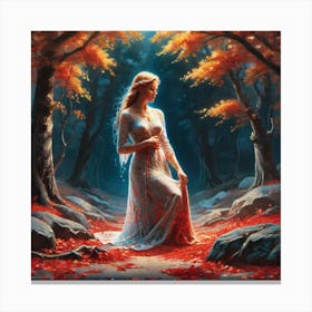 Woman In The Forest 13 Canvas Print