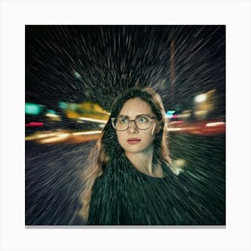 Firefly Dramatic, Dolly, Zoom, Effect, Eerie, Gloomy, Rainy, Night, Woman, Blurred, Focus, Sharpens, (9) Canvas Print