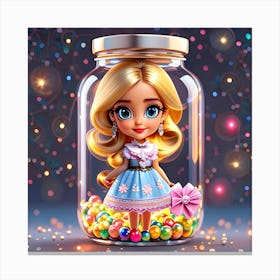 Girl In A Jar Canvas Print