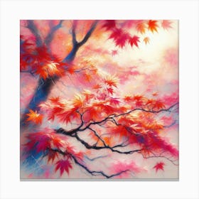 soft pastels and acrylic inks. A Japanese maple basking in the sun. Canvas Print
