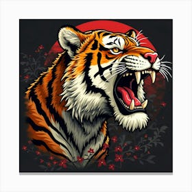 A tiger, black background Canvas Print