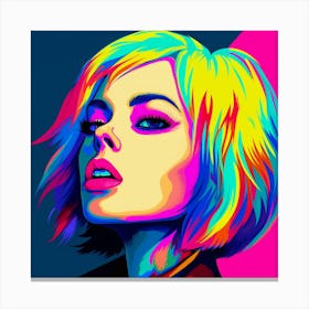 Girl With Colorful Hair Canvas Print