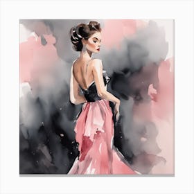 Watercolor Fashion Illustration 2 Canvas Print