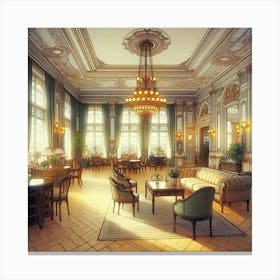 interior of a luxurious apartment in Berlin 1910 Canvas Print