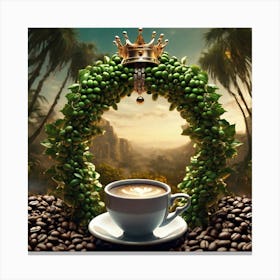 Coffee Beans With A Crown Canvas Print