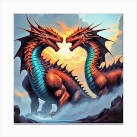 Dragons In Love 1 Canvas Print