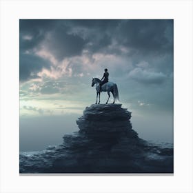 Man On A Horse mountain alone Canvas Print