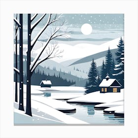 Christmas snow 14 vector art Canvas Print