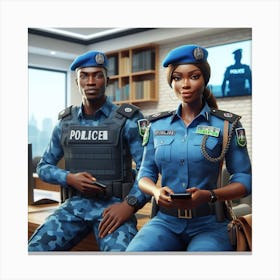 Nigerian Police Officers 1 Canvas Print