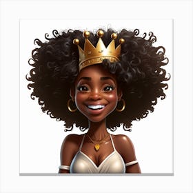 Black Girl With Crown Canvas Print