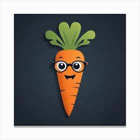 Carrot With Glasses Canvas Print