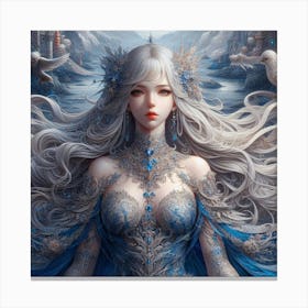 Girl With Long Hair 4 Canvas Print