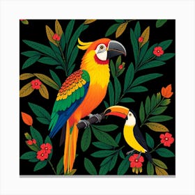 Tropical Parrots 2 Canvas Print