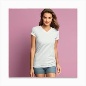 Women'S V-Neck T-Shirt Canvas Print