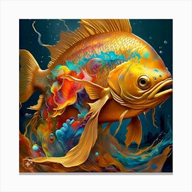 The golden fish in the river Canvas Print