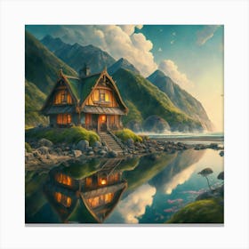 House By The Lake 5 Canvas Print