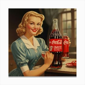 Default Default Vintage And Retro Coca Cola Advertising Aestet 3 (1) Canvas Print