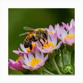 Bee On A Flower 1 Canvas Print