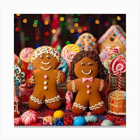 Firefly Festive Gingerbread Friends In A Candy Wonderland 58655 Canvas Print