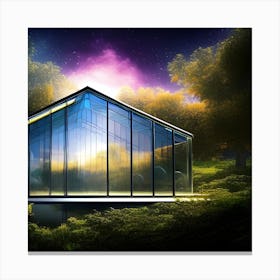 Glass House In The Forest 1 Canvas Print