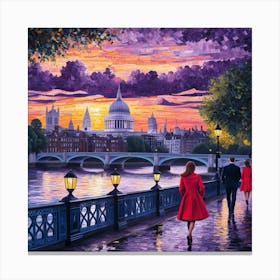 Sunset In London Canvas Print