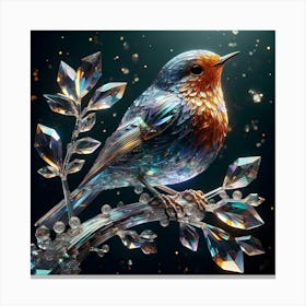 Bird in Glass Art: Elegant Nature-Inspired Wall Decor Canvas Print