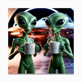 Coffee Aliens 1 Canvas Print