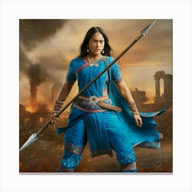 Woman Holding A Sword Canvas Print