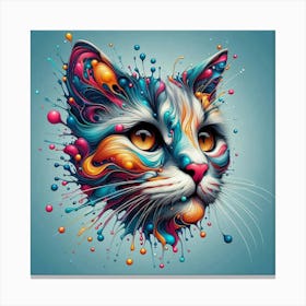 Abstract Cat Painting 1 Canvas Print