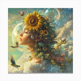 Sunflower Girl Canvas Print