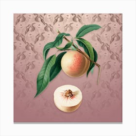 Vintage Peach Botanical on Dusty Pink Pattern n.0157 Canvas Print