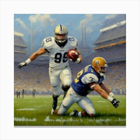 Power and Focus Football Athlete on the Field Canvas Print