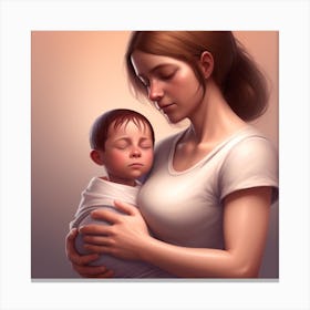 Mother nurturing Canvas Print