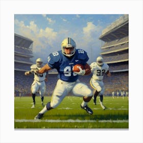 Breakaway Play Football Athlete in Gear Canvas Print