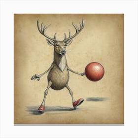 Deer Bowling Ball Canvas Print