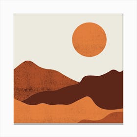 Sunrise And Mountain Art Canvas Print