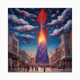 Burning City Canvas Print