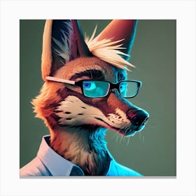 Fox With blue shirt Canvas Print