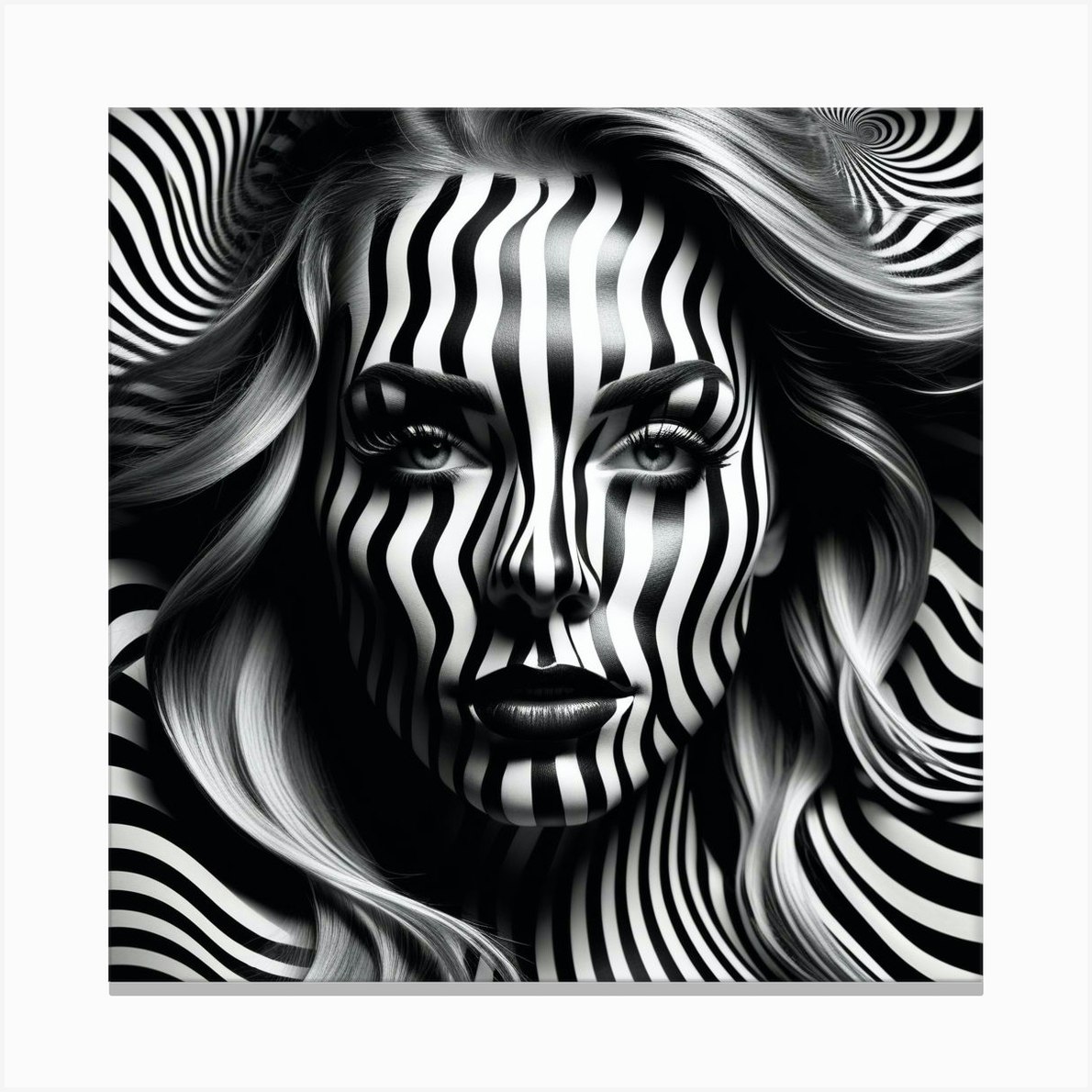 Black And White Zebra Print 1 Canvas Print by ArtfulExplorer - Fy