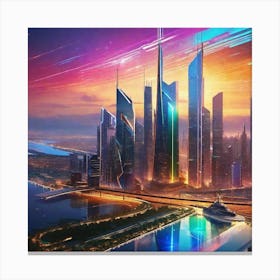 Futuristic Cityscape 115 Canvas Print