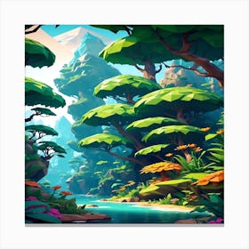 Pixelated Forest Canvas Print